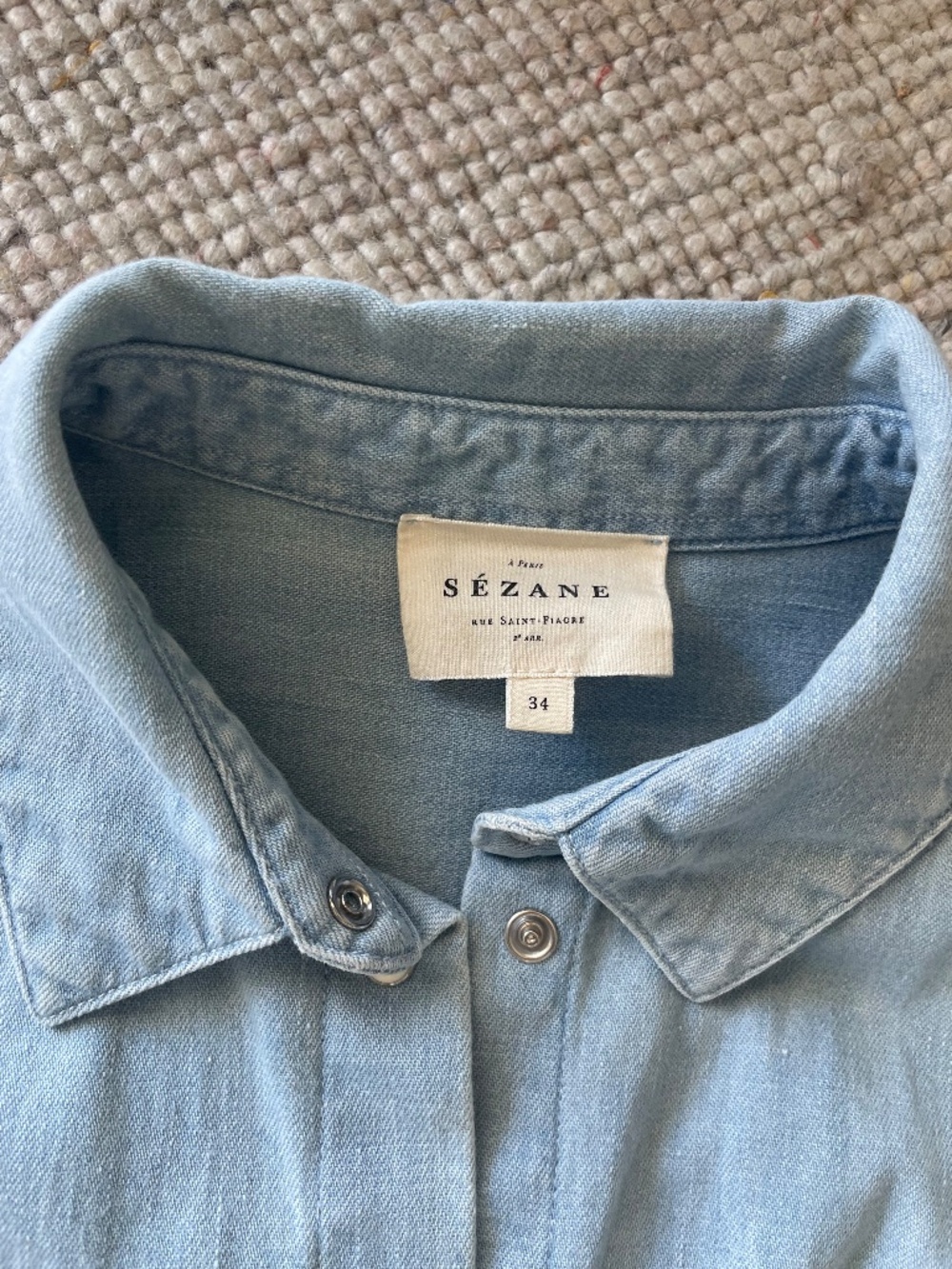 Sezane Denim Max Shirt - Picture 3 of 4